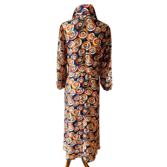 J MCLAUGHLIN NWT MOLLIE MOD ROSE MAXI DRESS SILK BLD RETRO Y2K MODERN POCKETS S - Picture 5 of 11